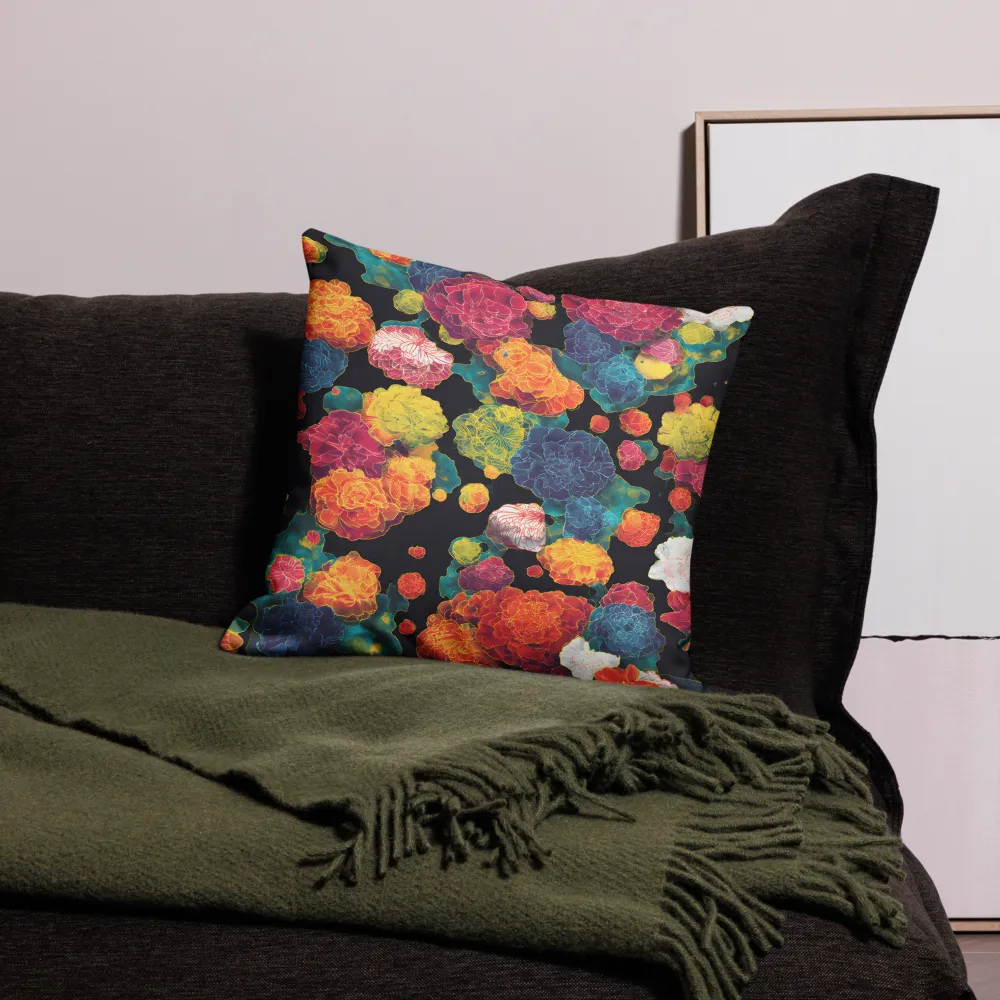 Neon Peony Tapestry | Pillow Case | 18″×18″