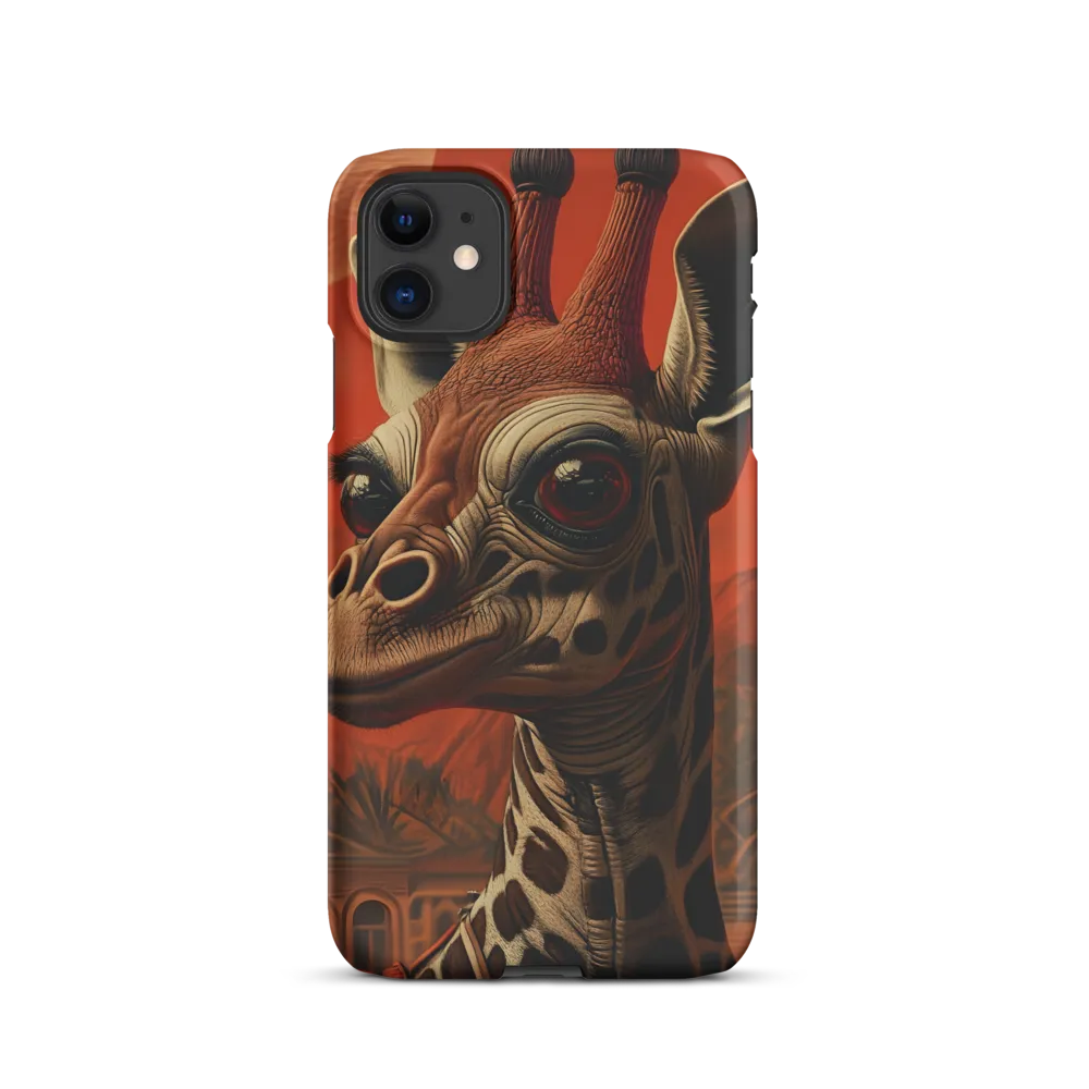 Whimsical Giraffe in an Orange Dreamscape
