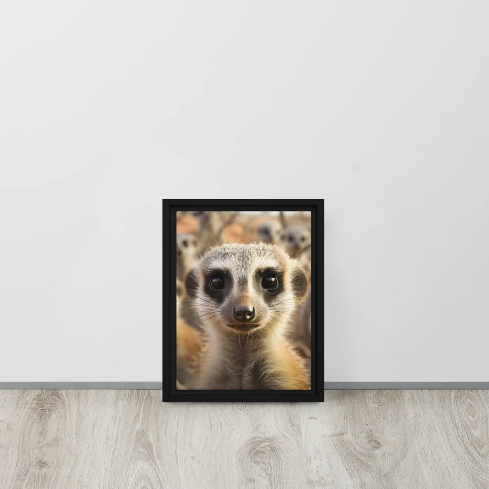 Curious Meerkats in Community | Canvas with White Frame | 9″×12″