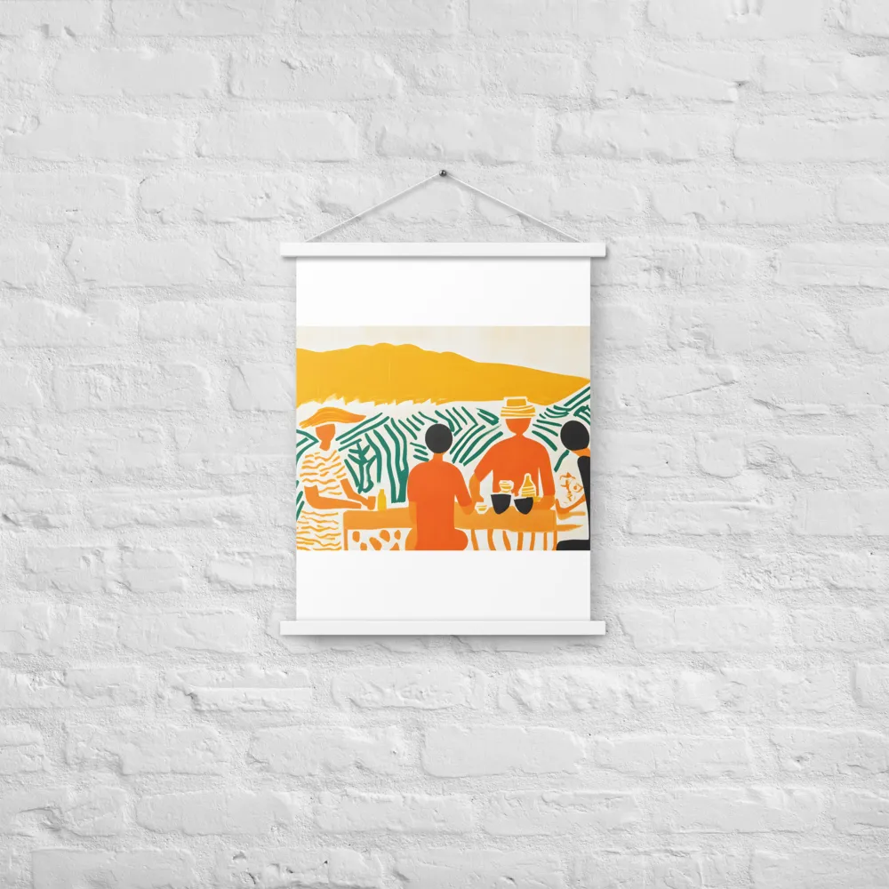 Summer Vibes: Café Conversations | Poster With White Wood Hanger | 18″×24″