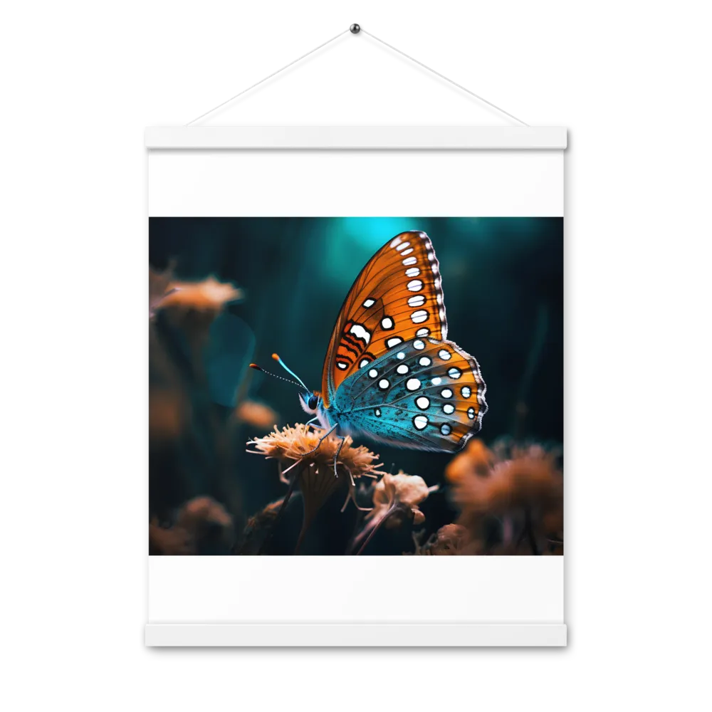 Whispers of Color: The Butterfly's Embrace | Poster With White Wood Hanger | 16″×20″