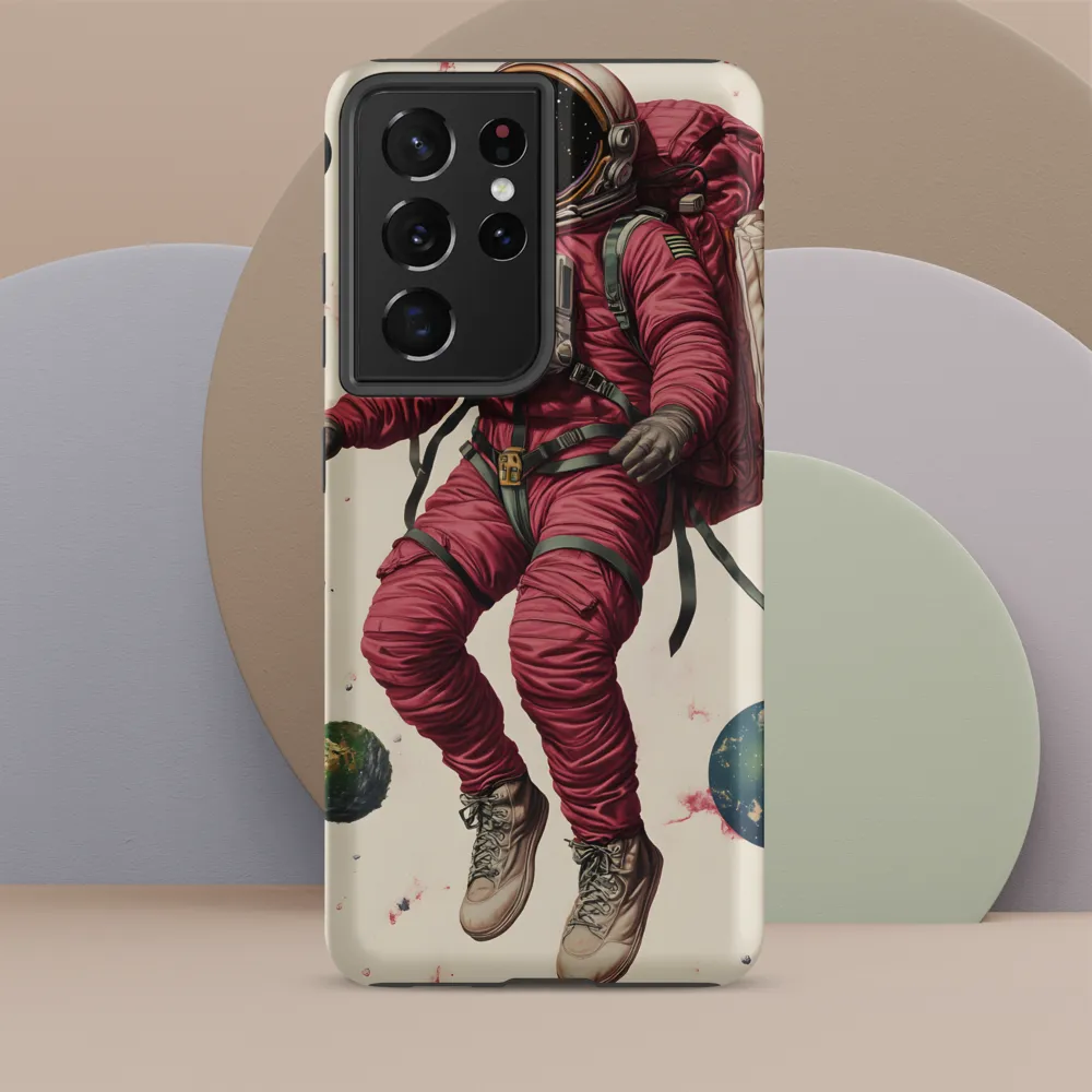 Cosmic Voyager: The Space Explorer | Phone Case |  S21 Ultra | Tough Case | Matte