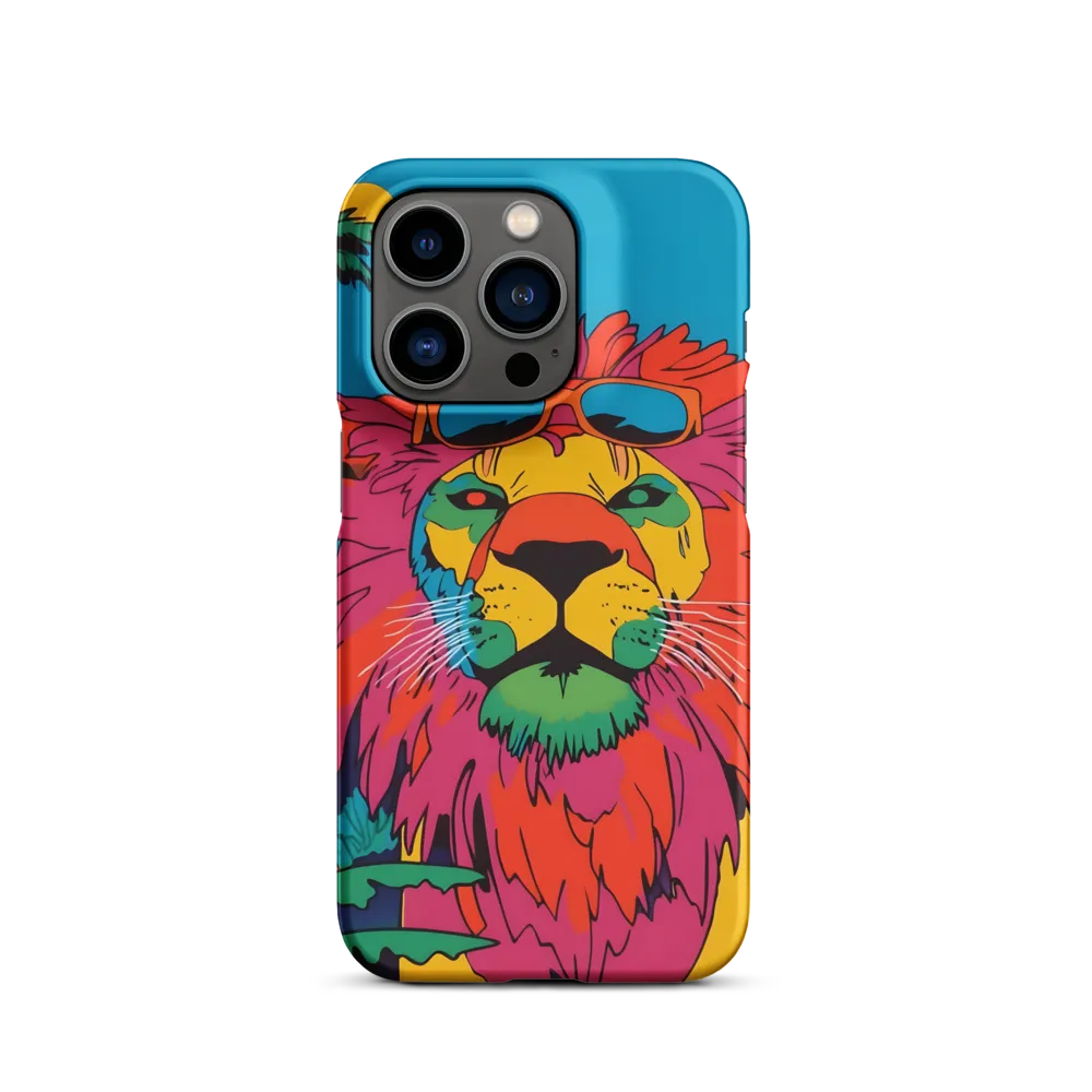 Lion with Sunglasses: A Vibrant Tropical Portrait