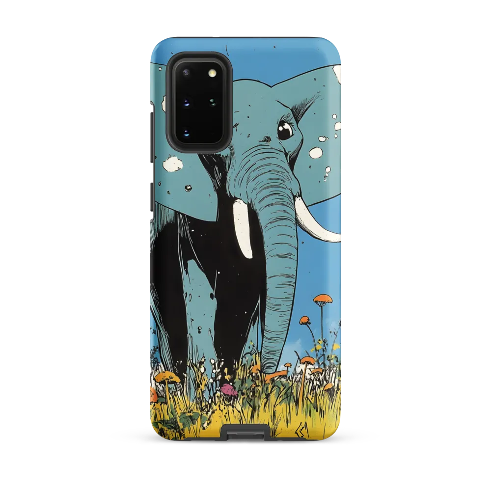 Whimsical Blue Elephant in Bloom