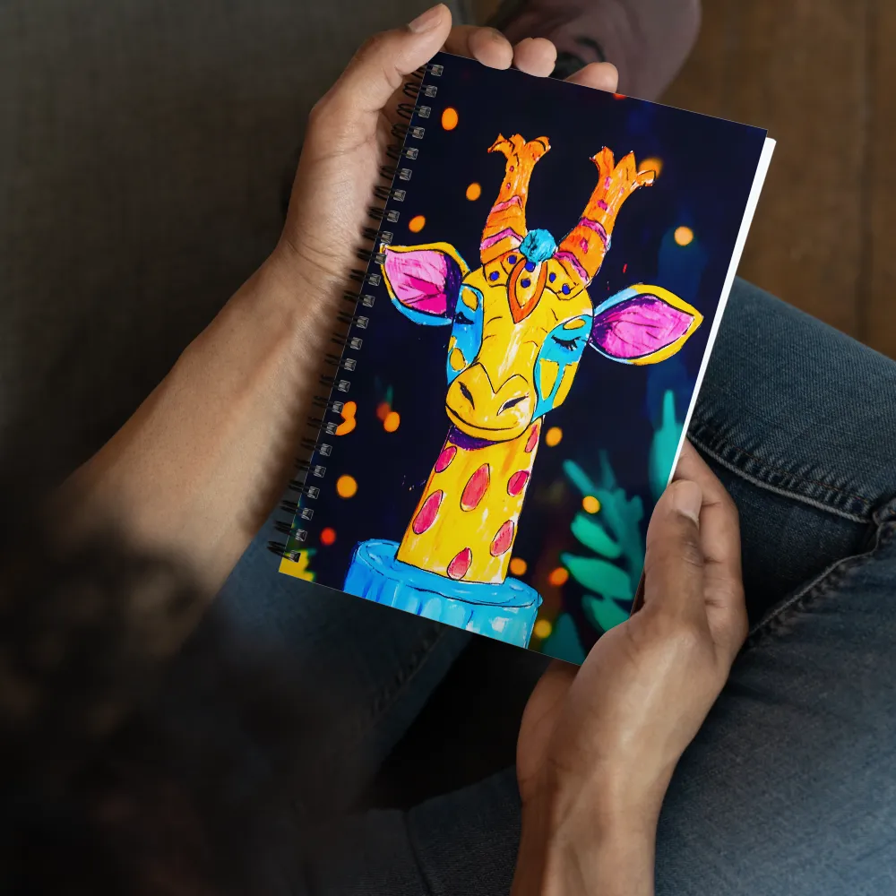 Whimsical Giraffe in Vibrant Colors | Spiral Notebook