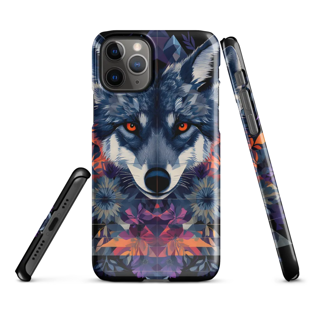 Mystical Wolf Amidst Floral Geometry