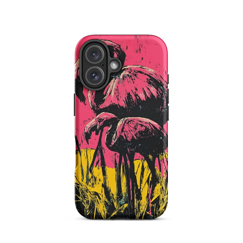 Flamingo Duet: A Pop Art Expression | Phone Case