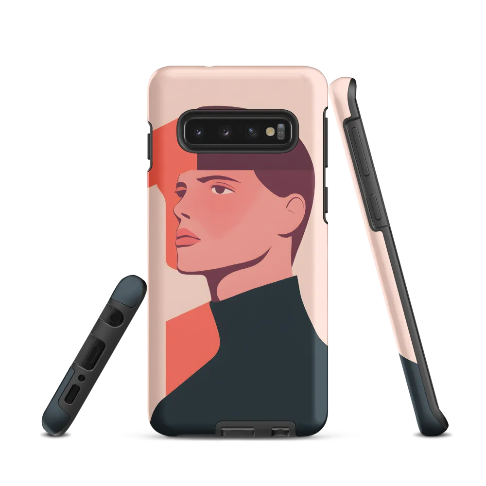Contemplative Portrait in Minimalism | Phone Case |  S10 | Tough Case | Matte