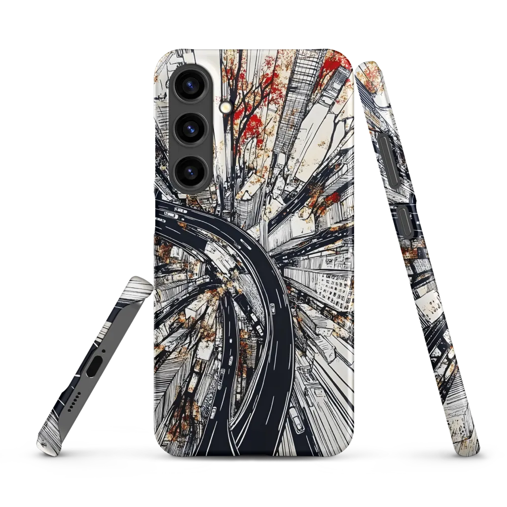Urban Symphony: Aerial View of Life | Phone Case |  S24 Plus | Snap Case | Matte