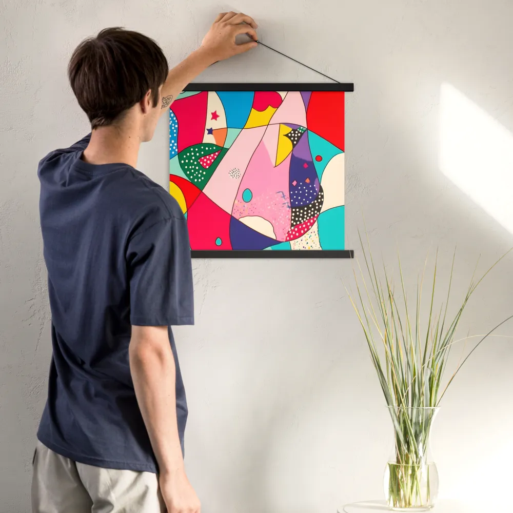 Playful Geometry in Color | Poster With Black Wood Hanger | 18″×18″