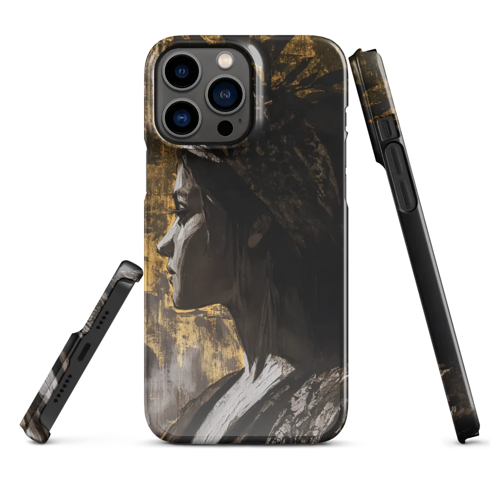 Golden Elegance: A Modern Profile Portrait | Phone Case |  13 Pro Max | Snap Case | Glossy