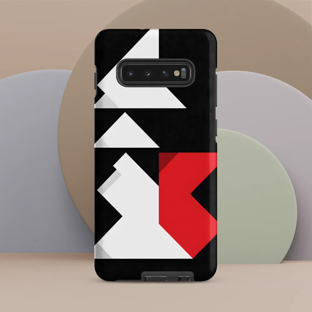 Geometric Symphony in Contrast | Phone Case |  S10 Plus | Tough Case | Matte