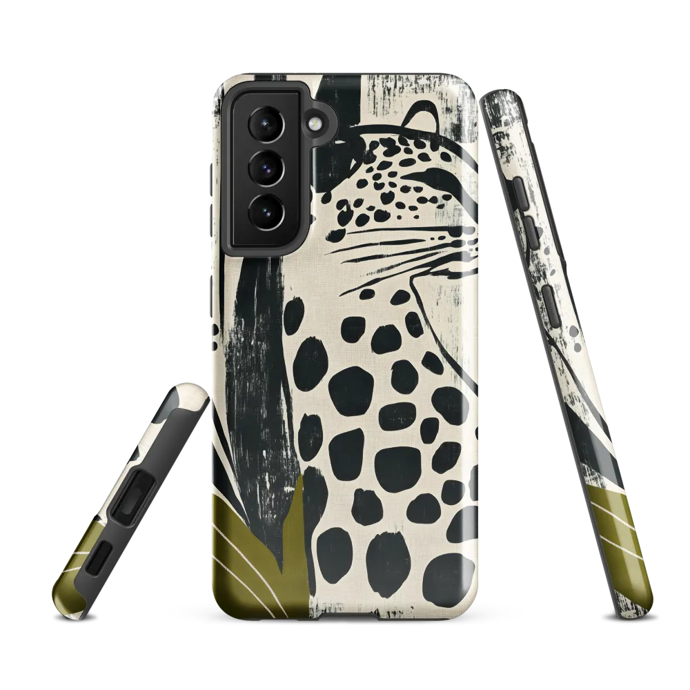 Leopard in Silhouette: A Modern Appeal | Phone Case |  S21 FE | Tough Case | Glossy