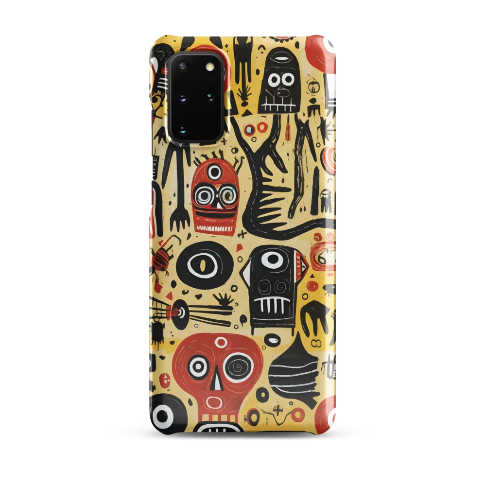 Abstract Encounters: A Dance of Faces and Symbols | Phone Case |  S20 Plus | Snap Case | Glossy