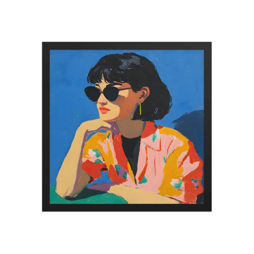Sunglass Reverie 
 Poster with Black Frame | 16″x 16″