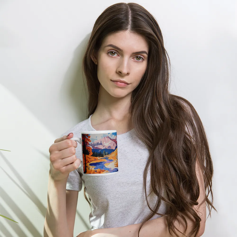 Autumn Serenity: A Vibrant Landscape | Mug with White inside | 11 oz