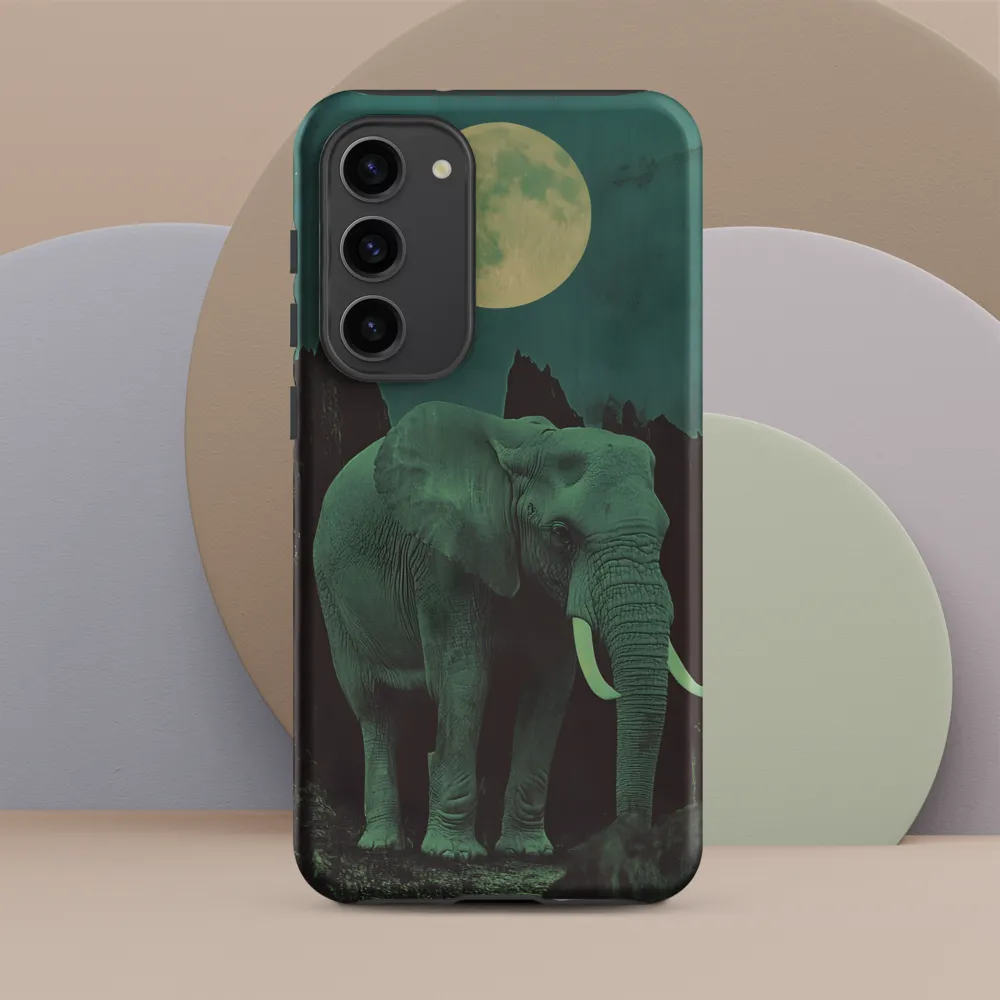 Ethereal Presence: Elephant Under a Full Moon