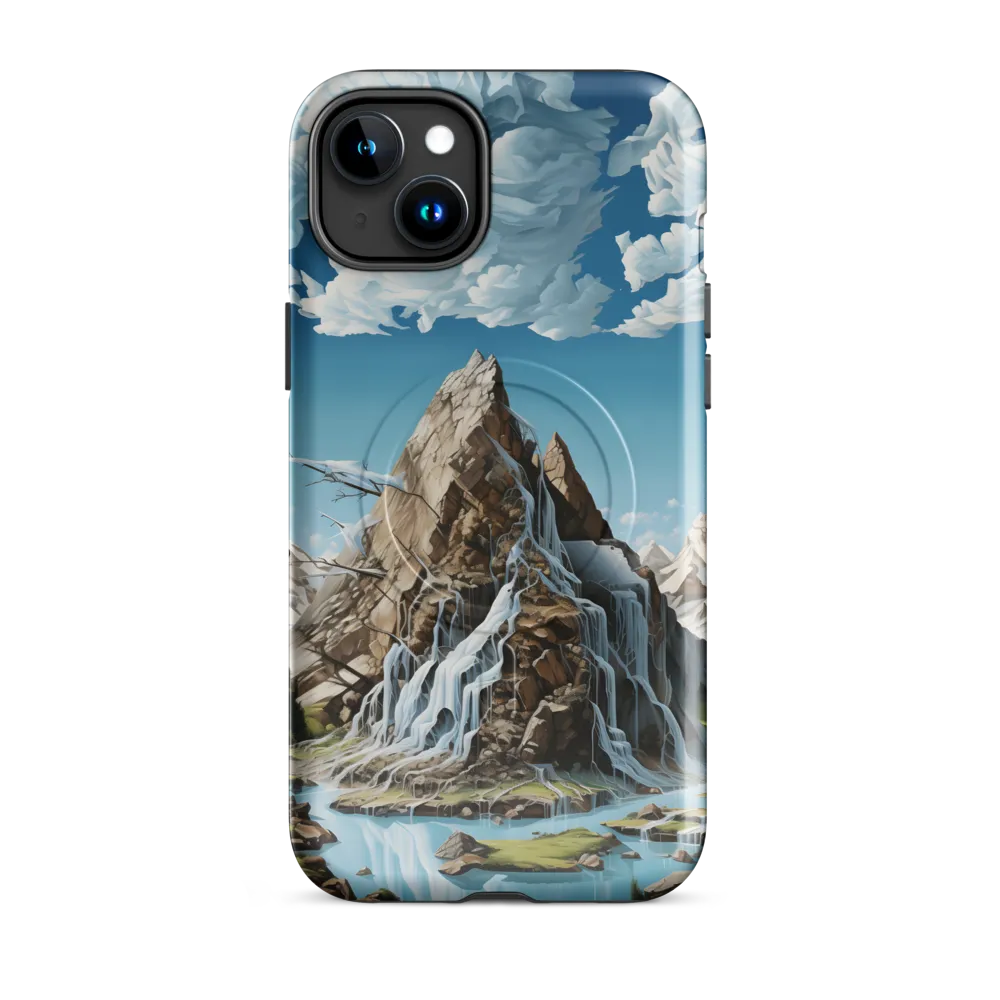 Majestic Cascade: A Mountain Masterpiece | Phone Case |  15 Plus | MagSafe® Tough Case | Glossy