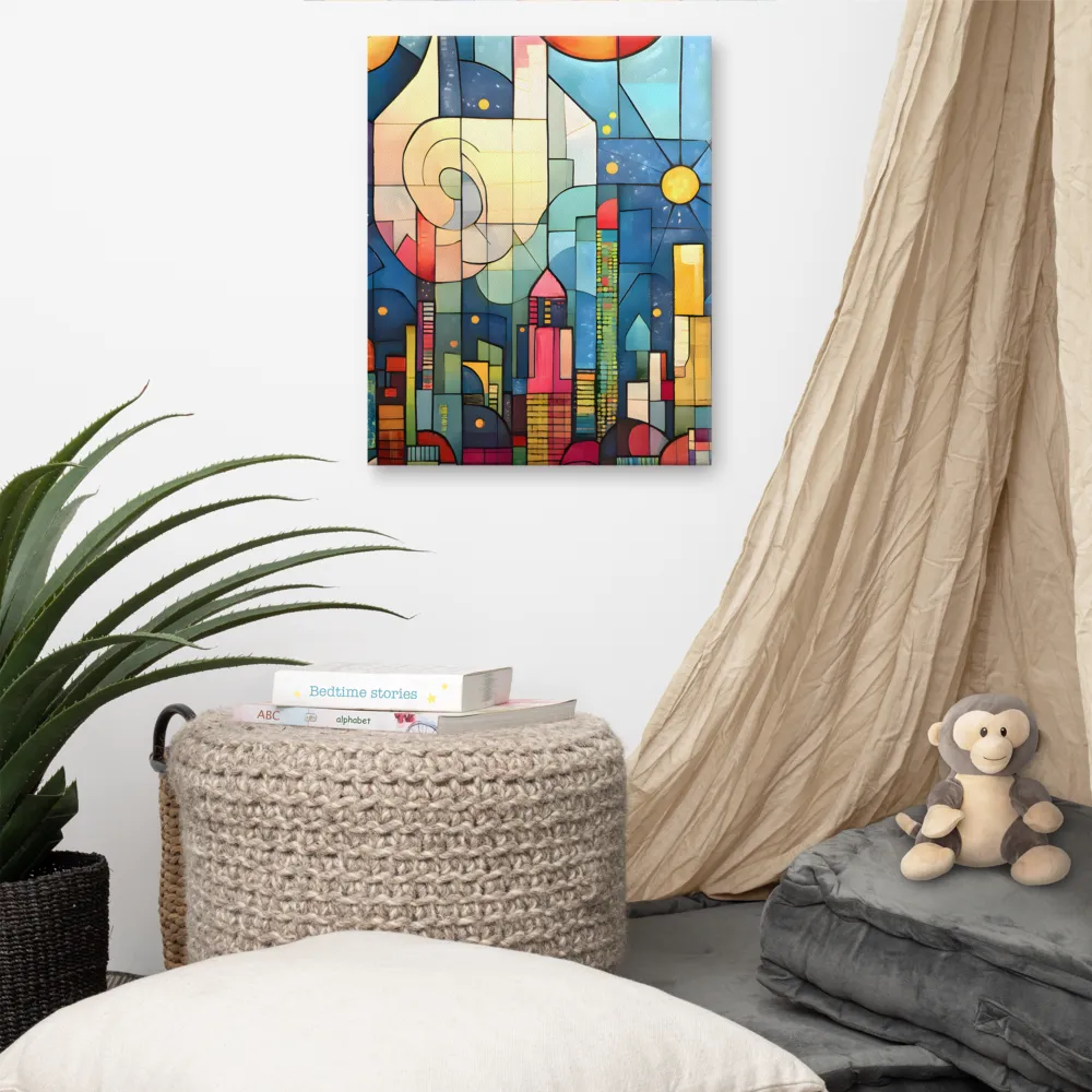 Geometric Harmony: A Vibrant Cityscape
