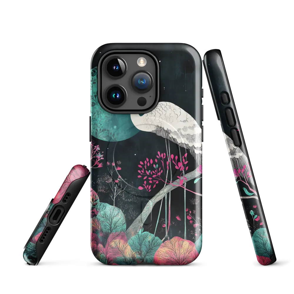 Ethereal Presence: Heron in a Floral Dreamscape