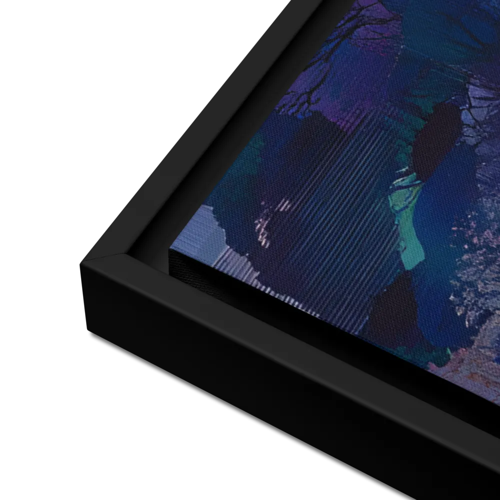 Tranquil Geometry: A Journey Through Color | Canvas with Black Frame | 24″×36″