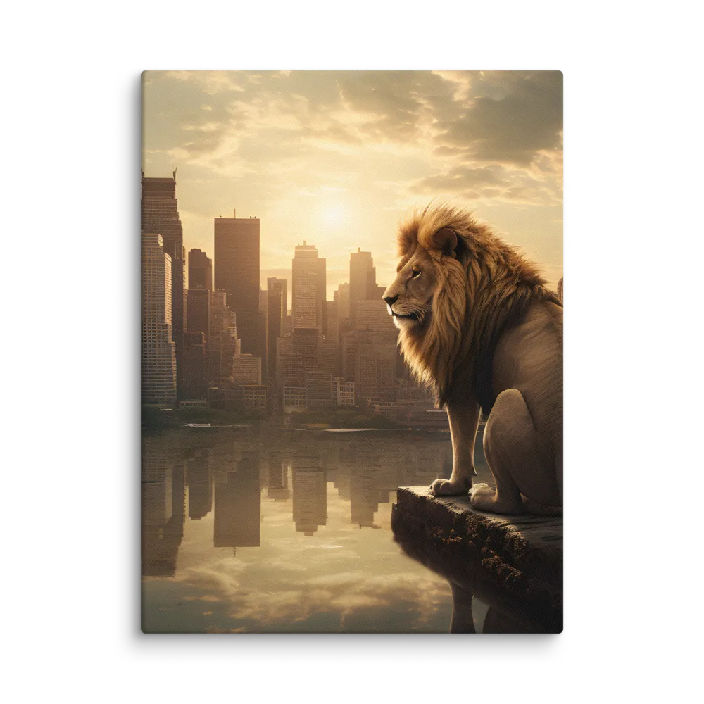 The Lion's Gaze Over the Urban Symphony