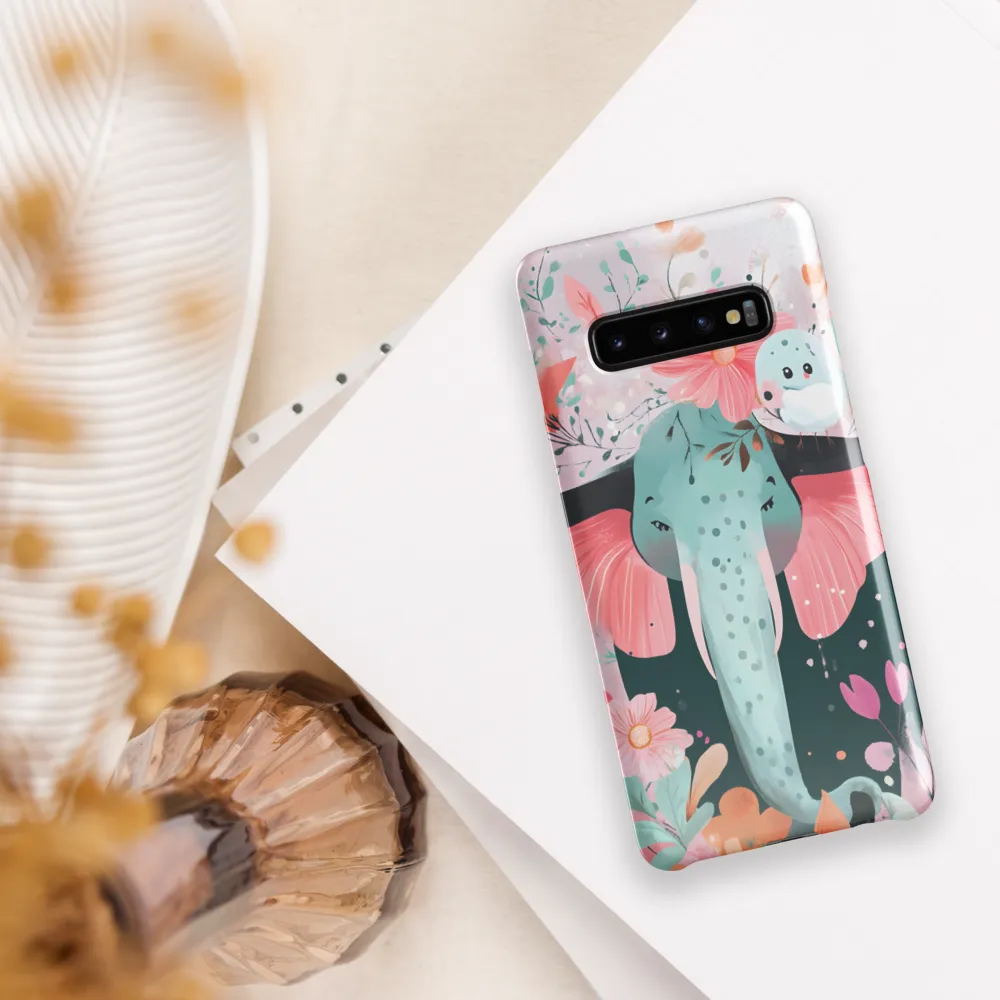 Whimsical Elephant in Bloom | Phone Case |  S10 Plus | Snap Case | Glossy