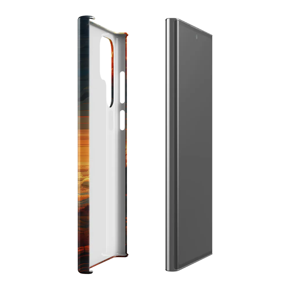 Ethereal Sunset: A Serene Landscape in Flowing Forms | Phone Case |  S22 Ultra | Snap Case | Glossy