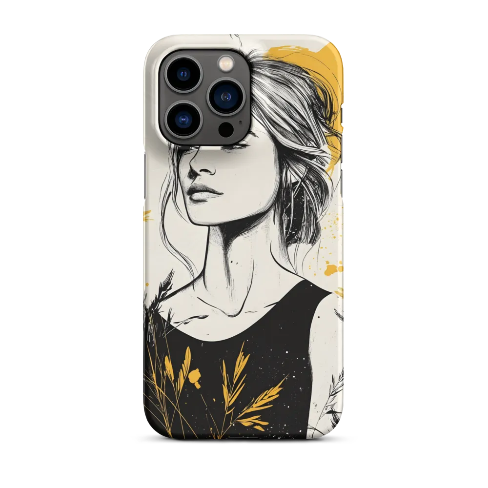 Golden Bloom — Portrait with Botanicals