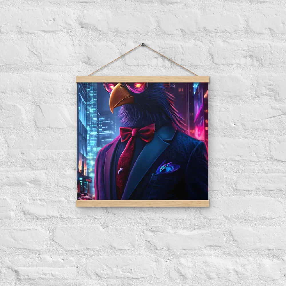 The Dapper Avian | Poster With Oak Wood Hanger | 16″×16″