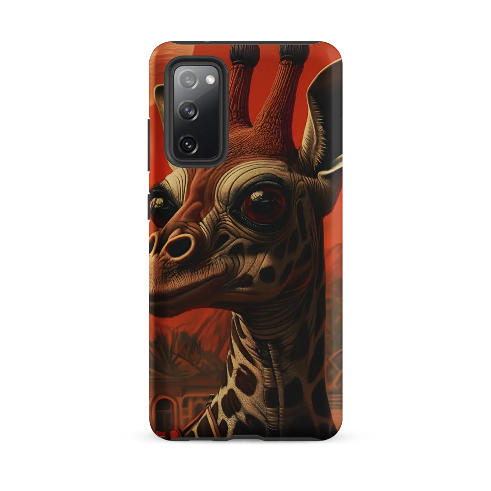 Whimsical Giraffe in an Orange Dreamscape