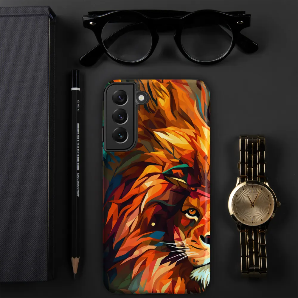 Majestic Gaze: The Polygonal Lion