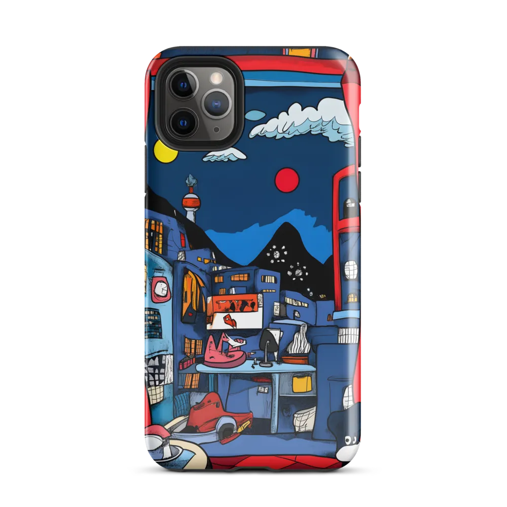 Whimsical Cityscape at Night | Phone Case |  11 Pro Max | Tough Case | Glossy