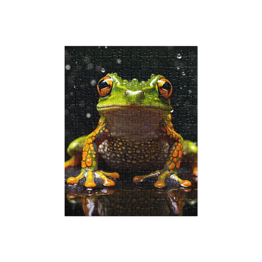 Emerald Elegance: The Frog in Focus | Jigsaw Puzzle | 252/520 pieces