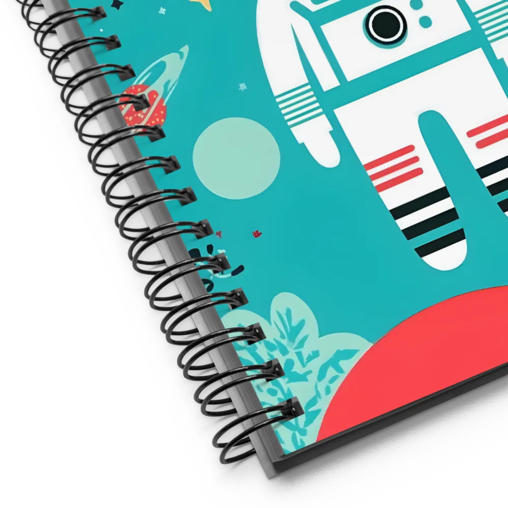 Whimsical Astronaut in Cosmic Wonderland | Spiral Notebook