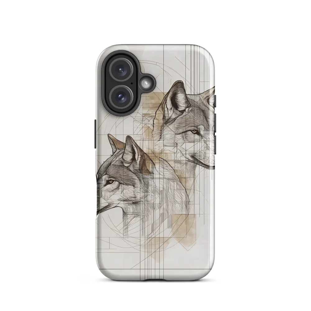 Geometric Harmony: The Essence of Wolves | Phone Case |  16 | Tough Case | Glossy