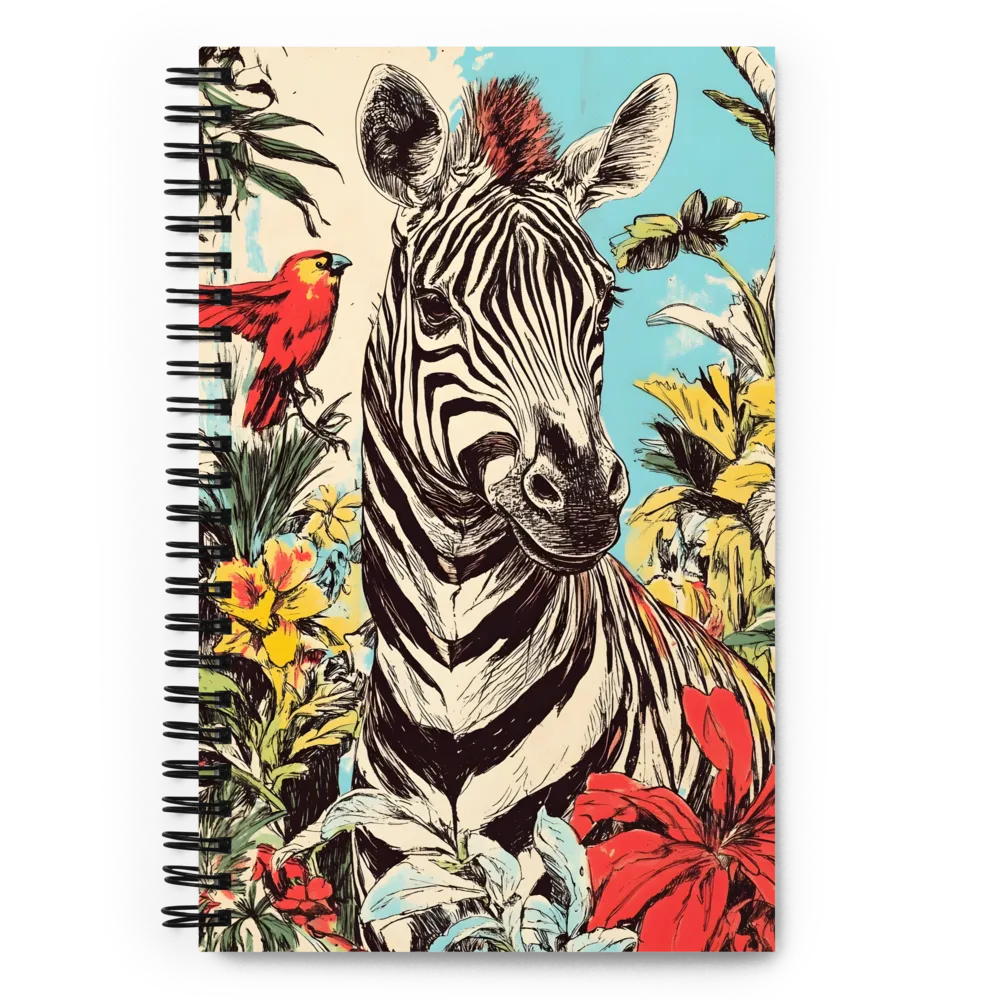 Zebra in Tropical Reverie | Spiral Notebook