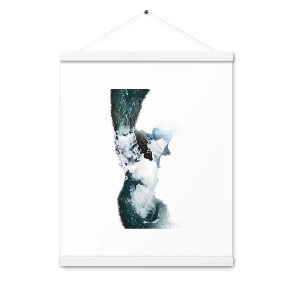 Eternal Flow: The Serene Cascade | Poster With White Wood Hanger | 16″×20″