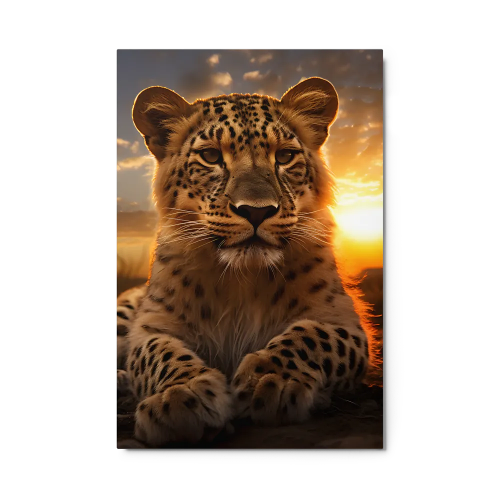 Regal Presence: The Leopard at Sunset | Metal Print | 24″×36″