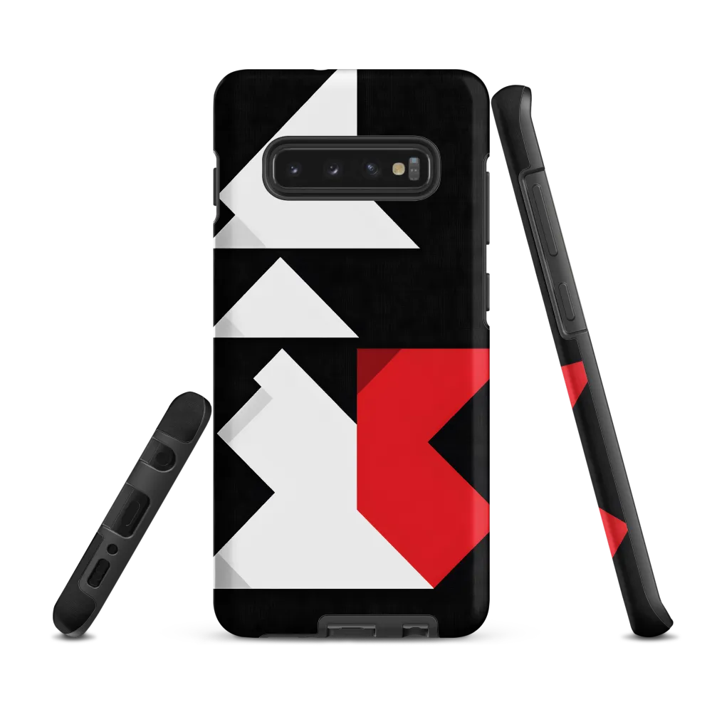 Geometric Symphony in Contrast | Phone Case |  S10 Plus | Tough Case | Matte