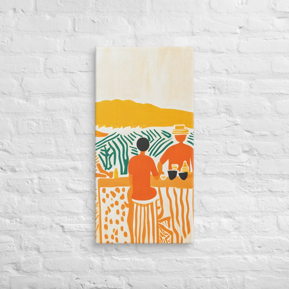 Summer Vibes: Café Conversations | Canvas | 16″×32″