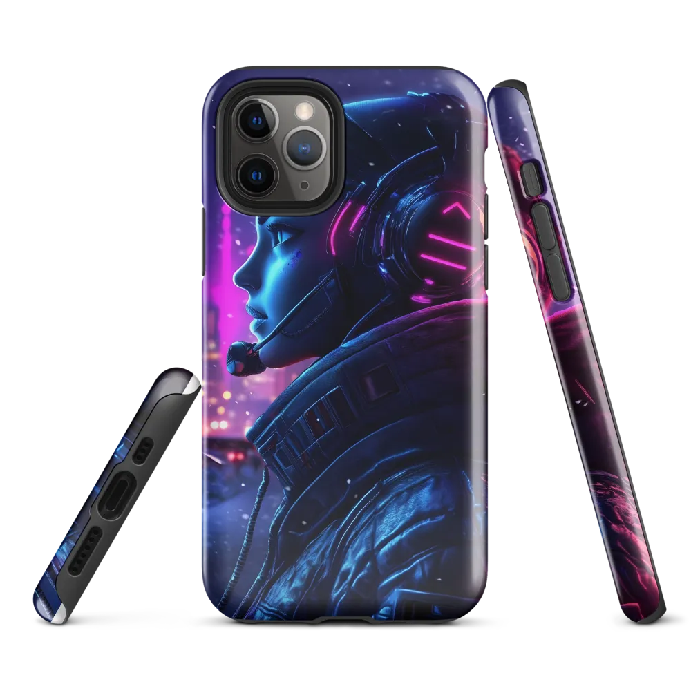 Dystopian Elegance: Cyberpunk Figure in Neon