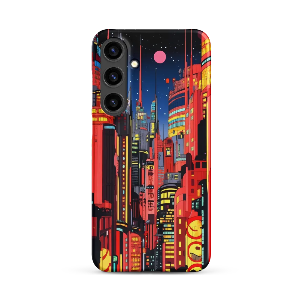 Neon Dreams: A Cyberpunk Cityscape | Phone Case |  S24 Plus | Snap Case | Matte