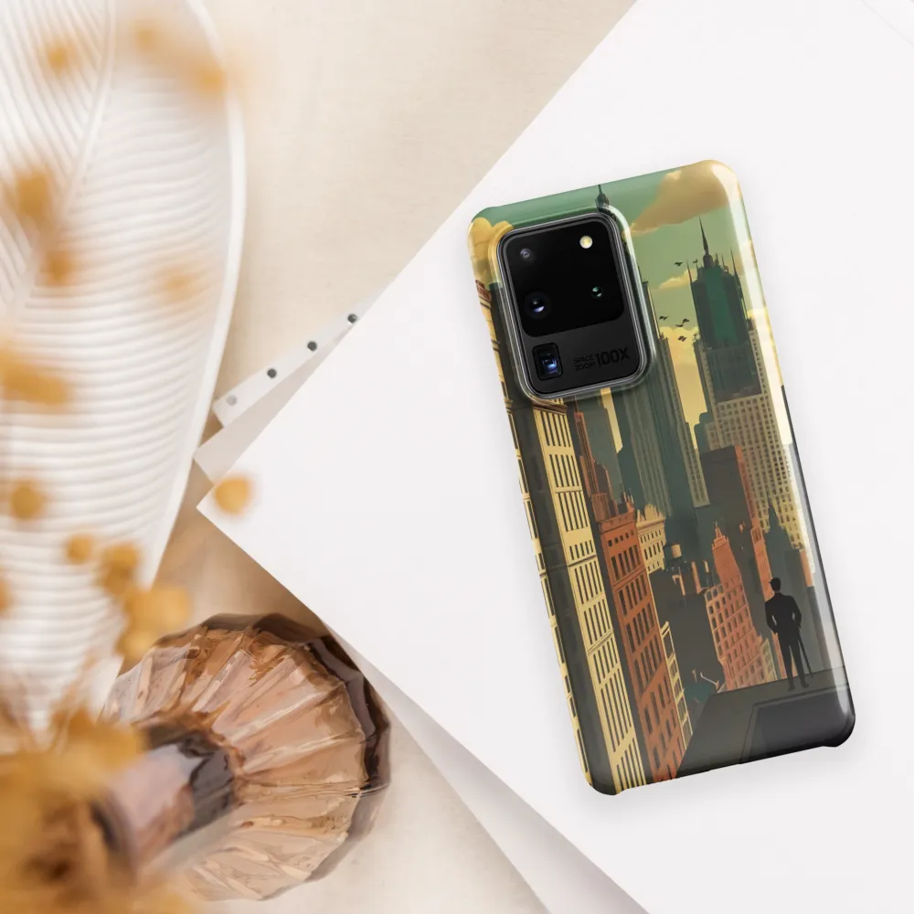 Urban Dreams: A Silhouette in Art Deco Cityscape