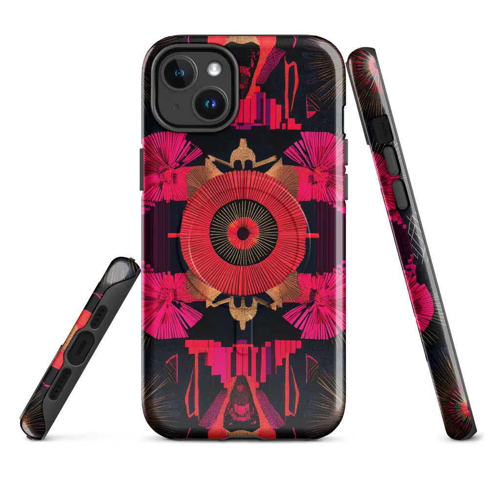 Dynamic Geometric Symphony | Phone Case |  14 Plus | MagSafe® Tough Case | Glossy