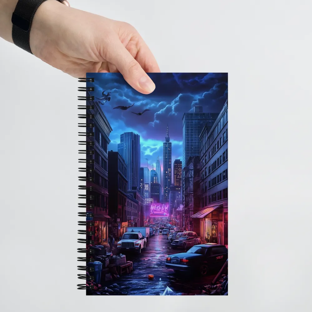 Urban Mystique: A Cyberpunk Night | Spiral Notebook