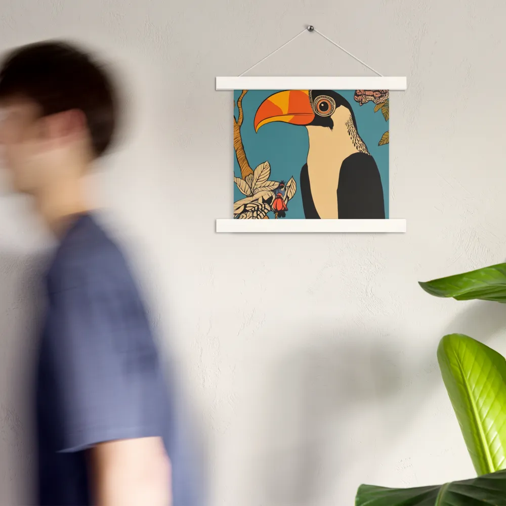 Tropical Majesty: The Toucan at Rest | Poster With White Wood Hanger | 10″×10″