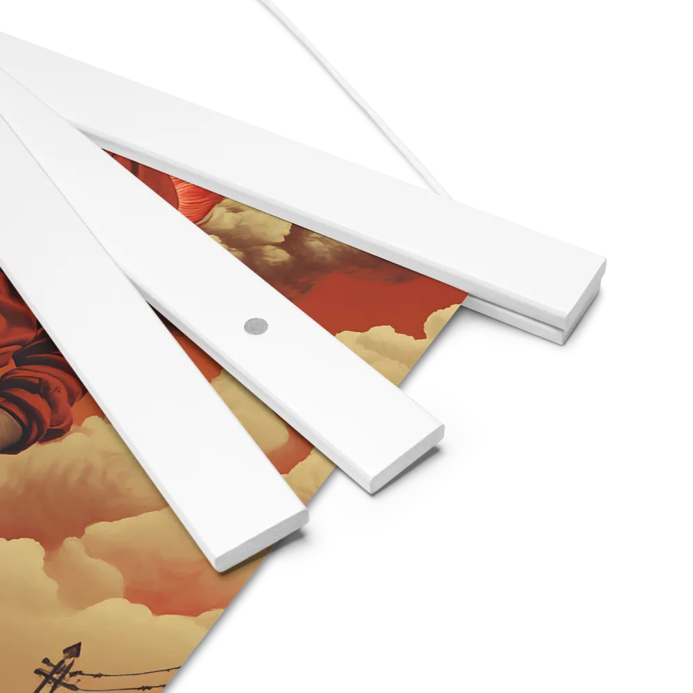 Defiant Spirit in a Surreal Landscape | Poster With White Wood Hanger | 10″×10″
