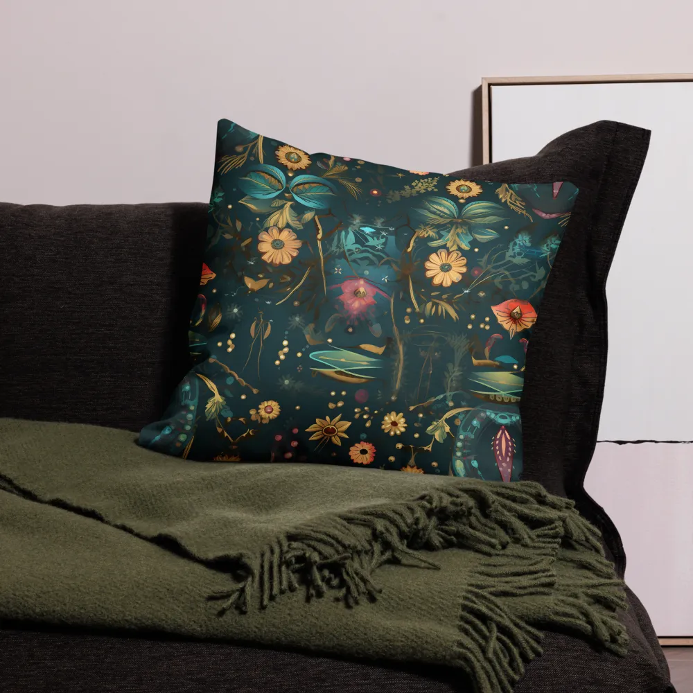 Whimsy in Flora: An Art Nouveau Journey | Pillow | 22″×22″