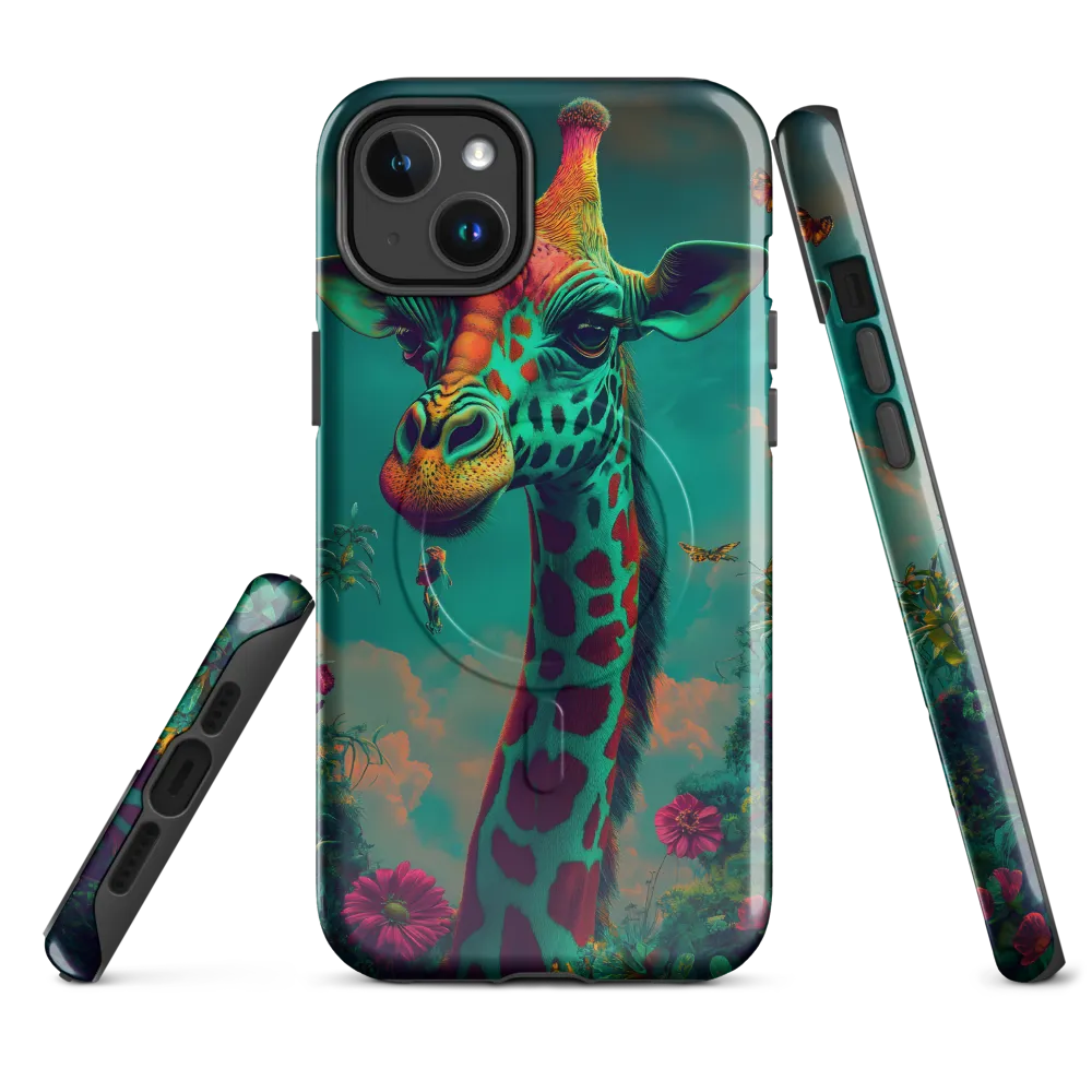 Whimsical Giraffe Among Blossoms